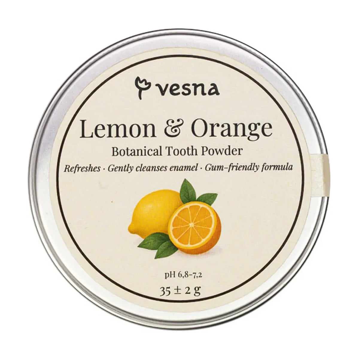 Освіжальний зубний порошок Vesna Lemon &amp; Orange Botanical Tooth Powder Лимон та апельсин, 35 г