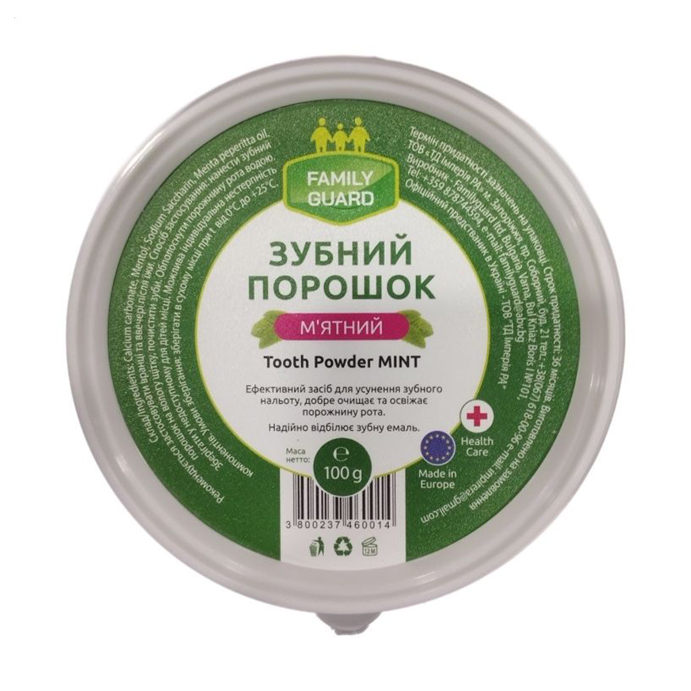 Зубний порошок FAMILY GUARD М'ятний, 100 г